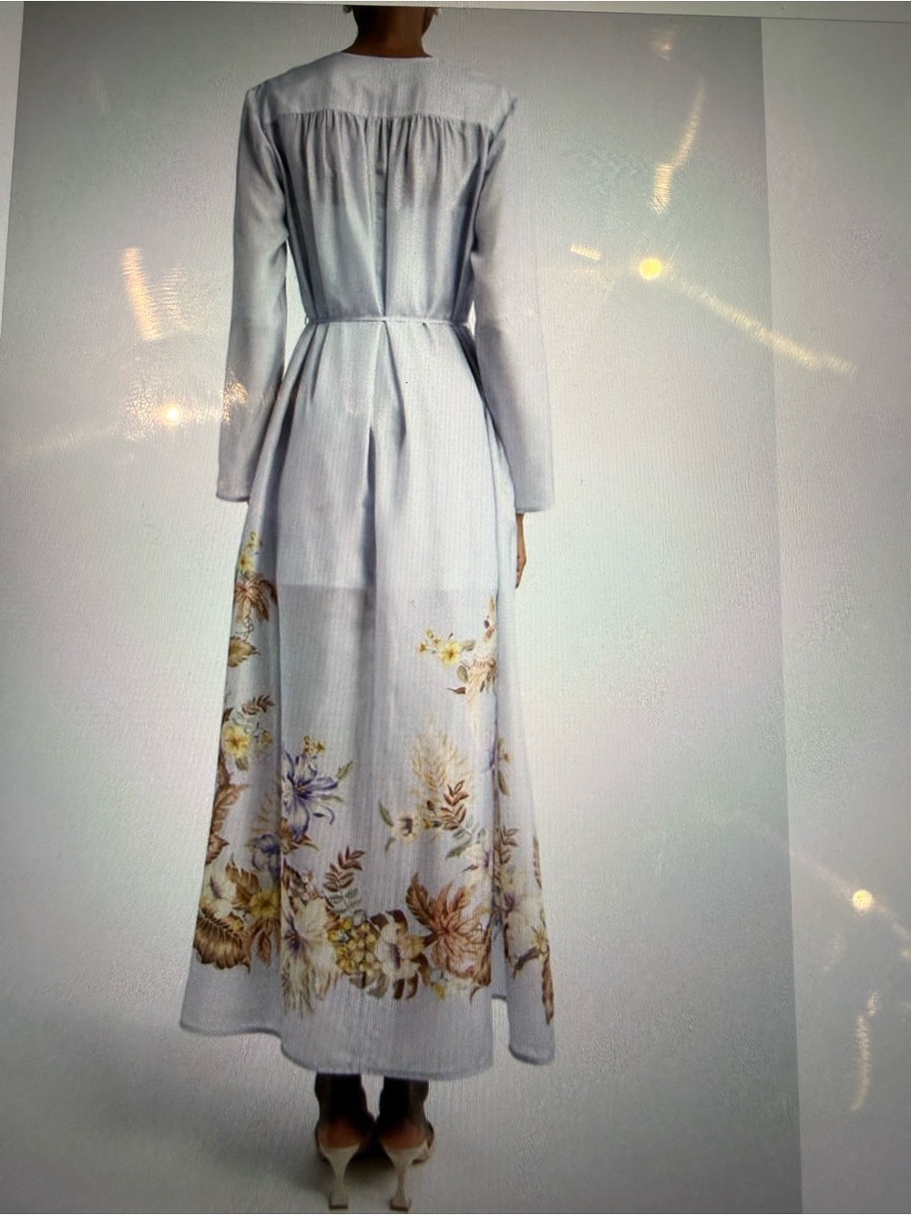 Zimmermann Coco placed print Pale Blue Brown and Blue Floral - Picture 3 of 8